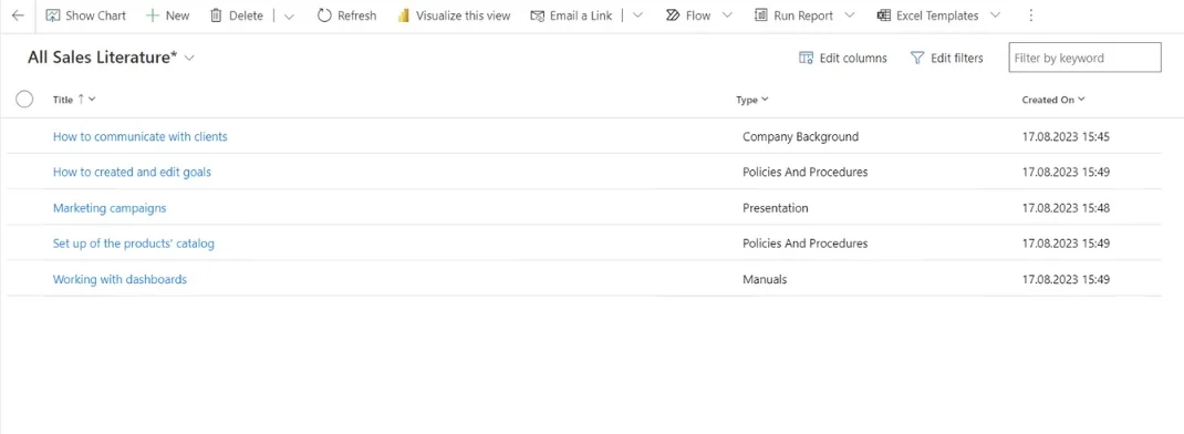 Competitor analysis and sales collateral in Dynamics 365 CRM